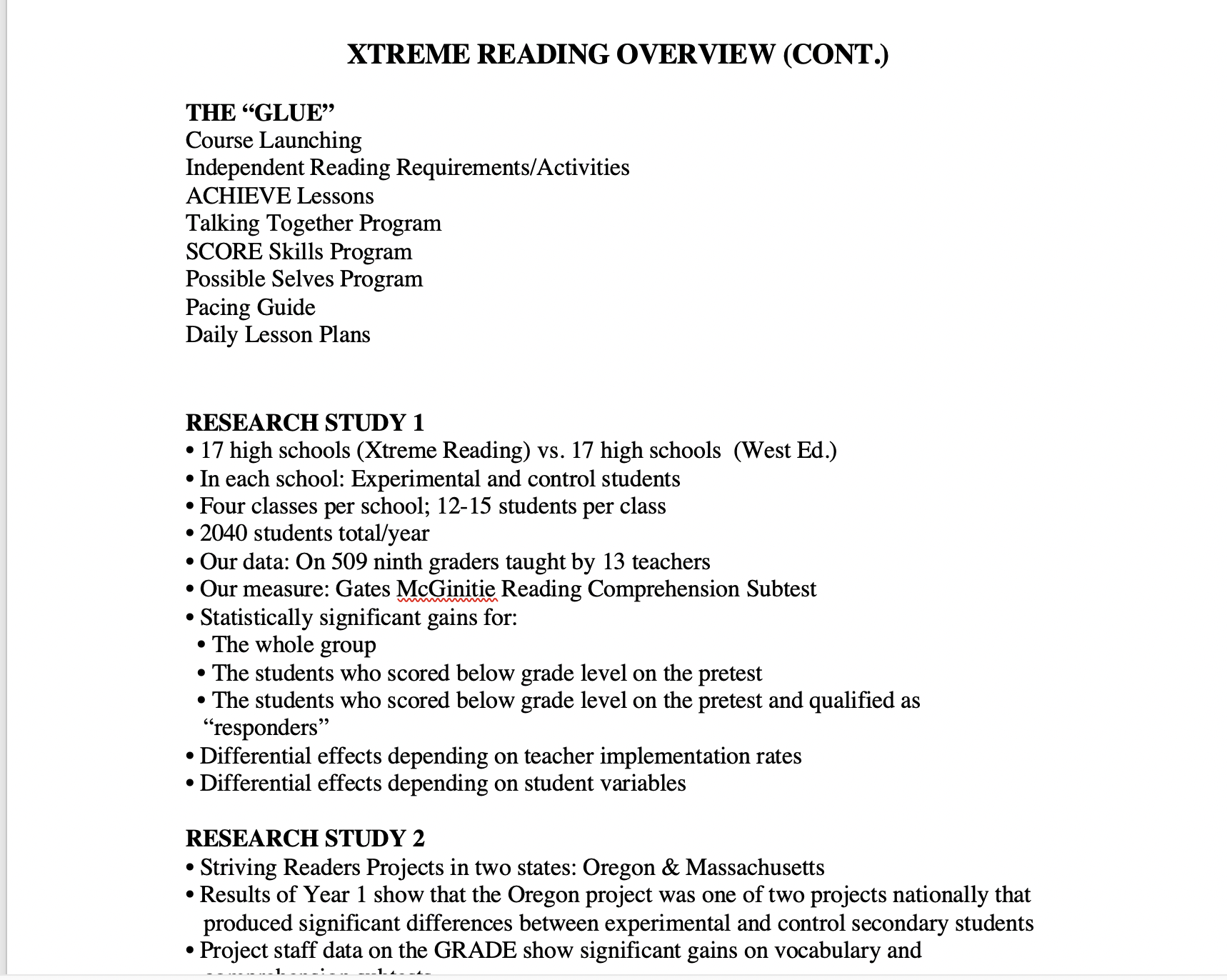 List of Components